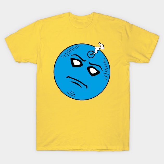 Blue God Smiley T-Shirt by demonigote